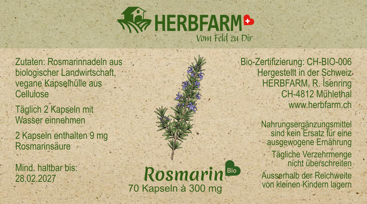 Etikette Rosmarinkapseln